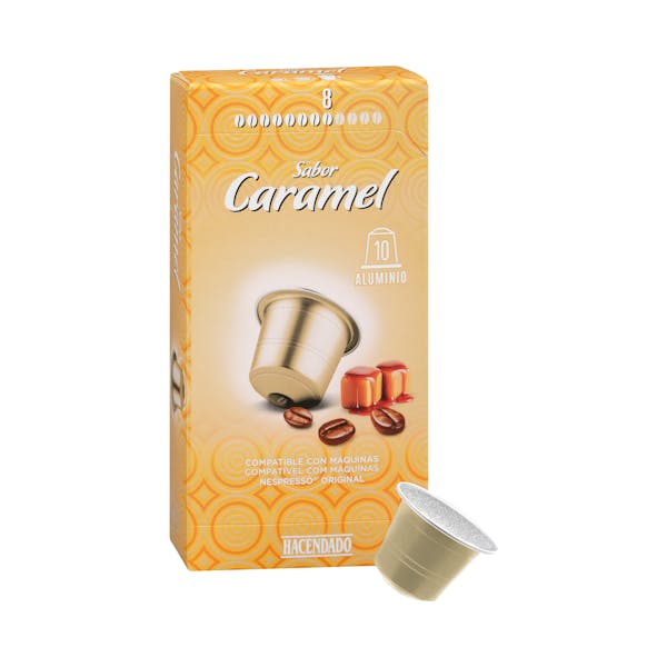 Café en cápsula sabor Caramel Hacendado