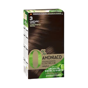 Coloración permanente 3 castaño oscuro Deliplus 0% amoníaco