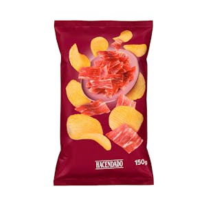 Patatas Fritas Onduladas Sabor Jamón Serrano Hacendado 0.15 KG