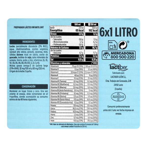Preparado lácteo Hacendado +1 año