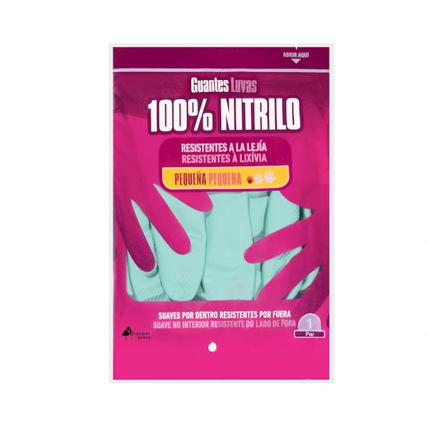 Guantes 100% nitrilo Bosque Verde talla pequeña