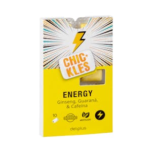 Chicles Energy con ginseng, guaraná y cafeina Deliplus sabor eucalipto gragea