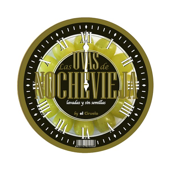 Uva blanca sin semillas Nochevieja reloj