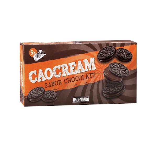 Imagen de Galletas de cacao Caocream Hacendado rellena de crema chocolate