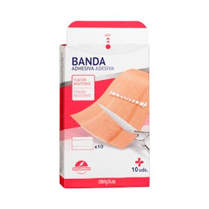 Bandas adhesivas fijación fuerte color beige Deliplus para cortar