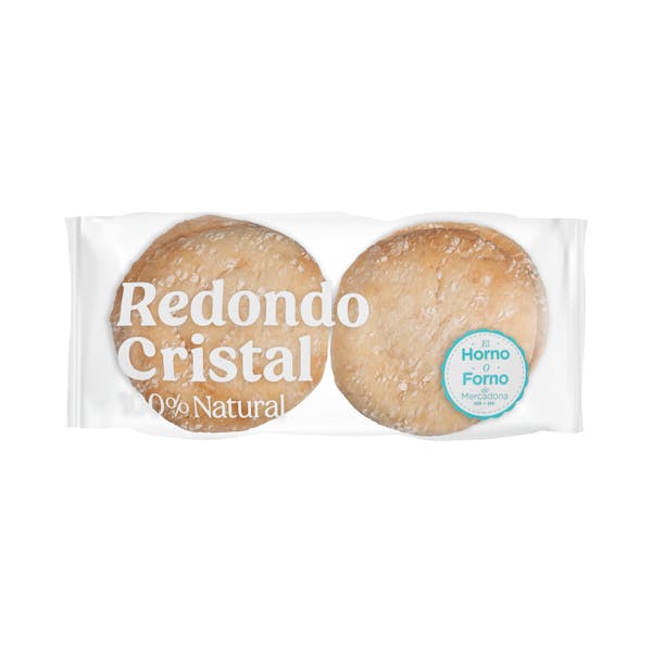 4 Panes de cristal redondos cortados 100 % natural