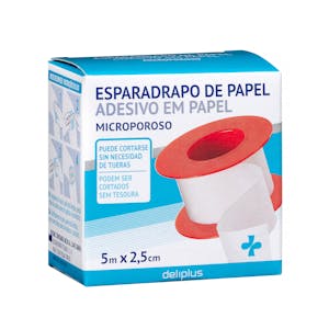 Imagen de Esparadrapo de papel adhesivo microporoso color blanco Deliplus