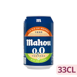 Cerveza sin gluten 0,0% sin alcohol tostada Mahou