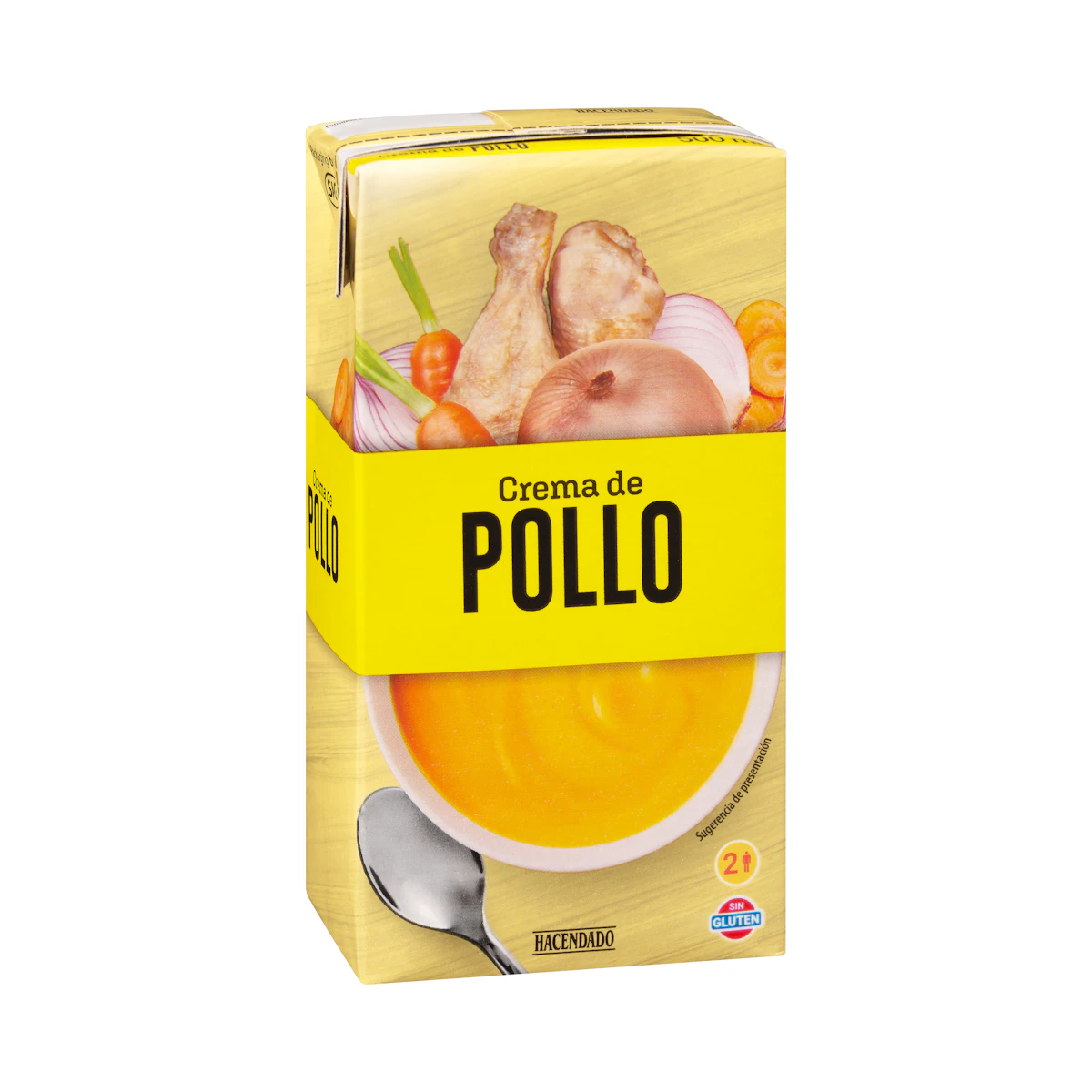Crema de pollo Hacendado con verduras – Mercadona – صورة إعلانية للمنتج