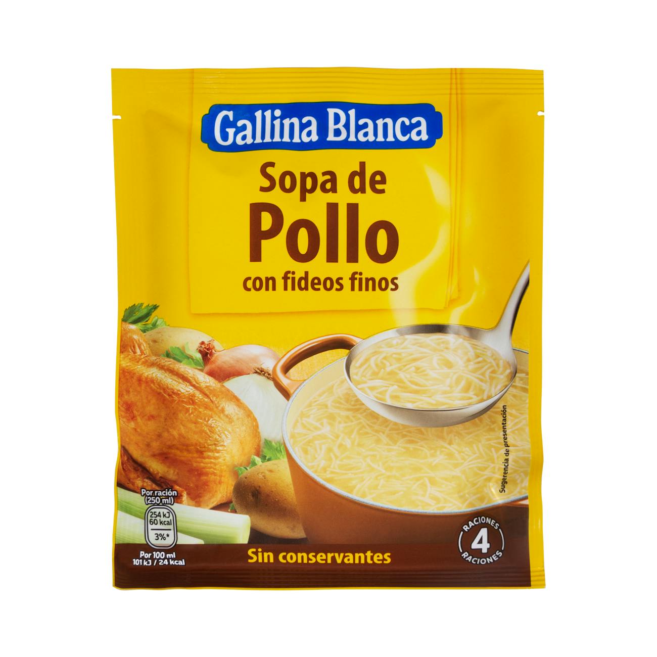 Sopa de pollo Gallina Blanca con fideos finos