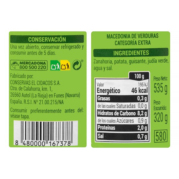 Macedonia de verduras Hacendado