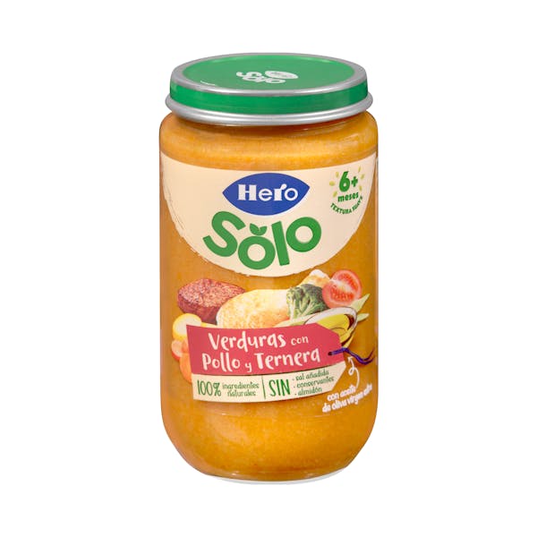 Imagen de Papilla verduritas con pollo y ternera Hero Solo +6 meses