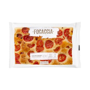 Focaccia con tomates cherry Hacendado
