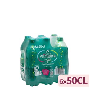 Agua mineral con gas pequeña Fuente Primavera