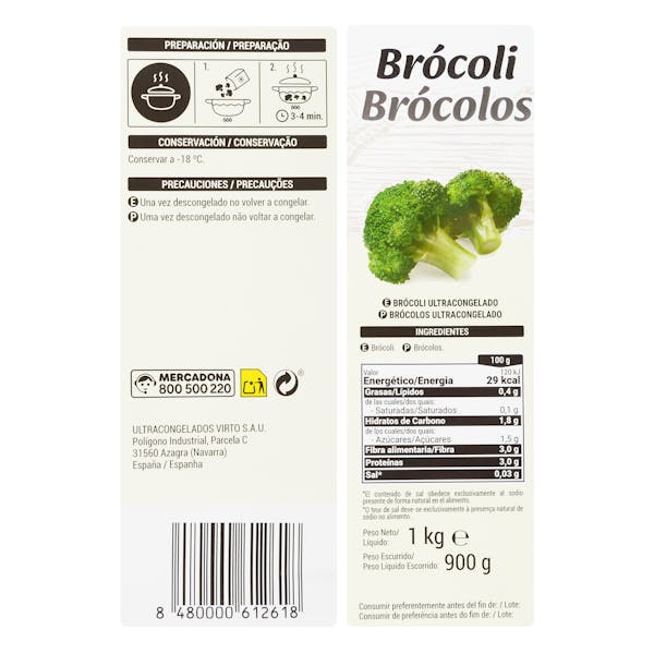 Brócoli Hacendado ultracongelado