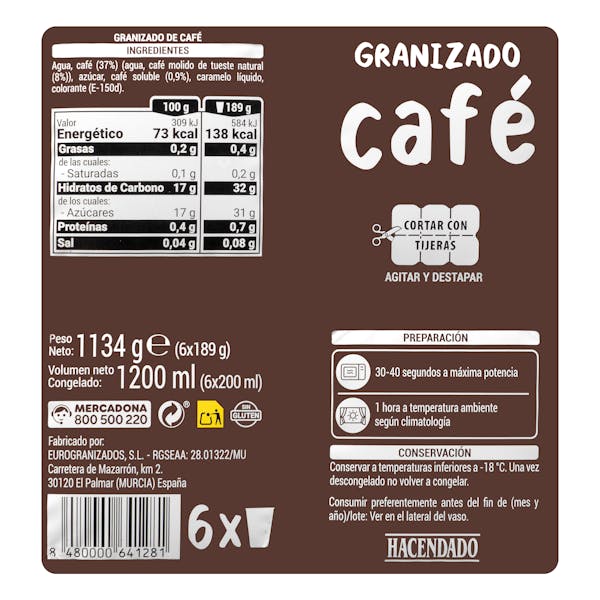 Granizado de café Hacendado