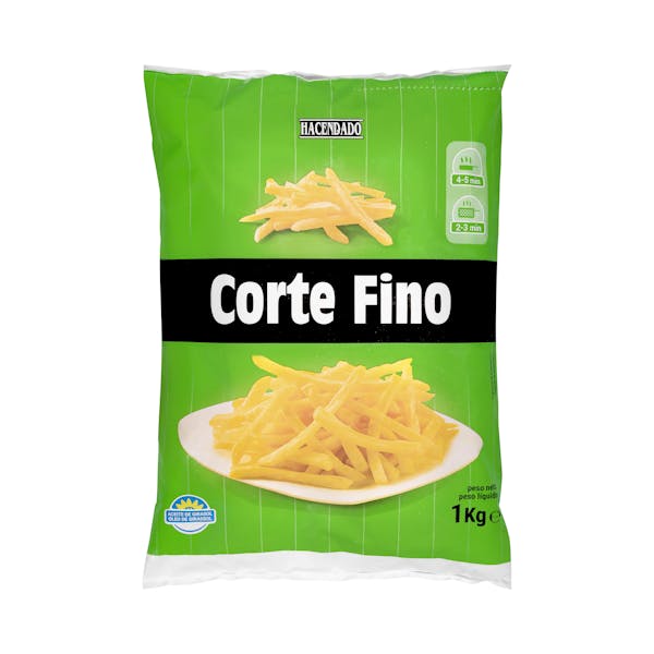 Patatas prefritas corte fino Hacendado ultracongeladas