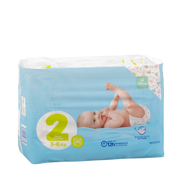 Pañales bebé talla 2 de 3-6 kg Deliplus