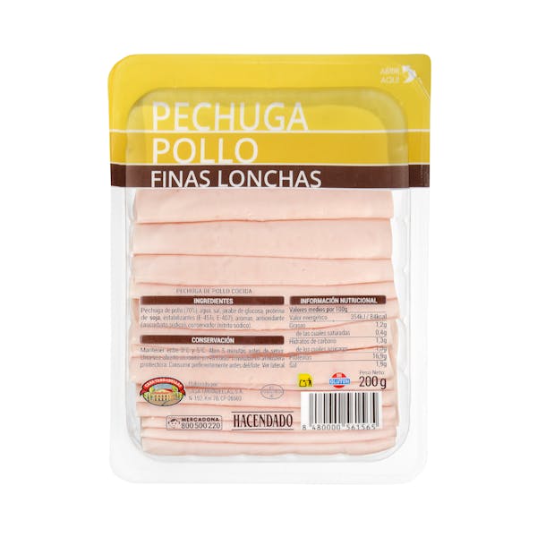 Pechuga de pollo Hacendado finas lonchas