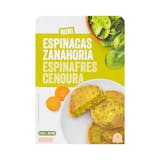 Mini hamburguesas vegetales Hacendado con espinacas y zanahoria