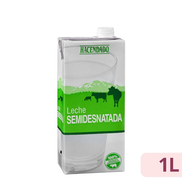 Leche semidesnatada Hacendado 1 l. en Mercadona