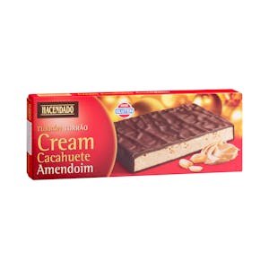 Turrón de chocolate con leche Cream cacahuete Hacendado con caramelo troceado