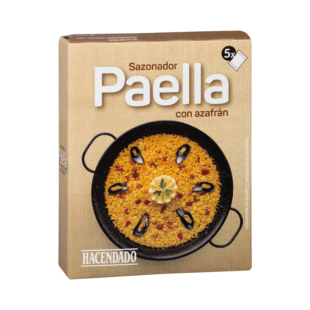 Sazonador para paella con azafrán Hacendado – Mercadona – صورة إعلانية للمنتج