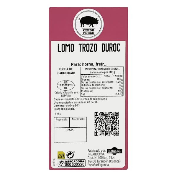 Lomo de cerdo trozo
