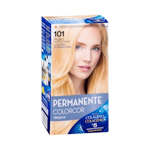 Coloración permanente 101 rubio platino ceniza Colorcor