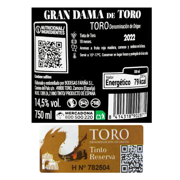 Etiqueta / ingredientes