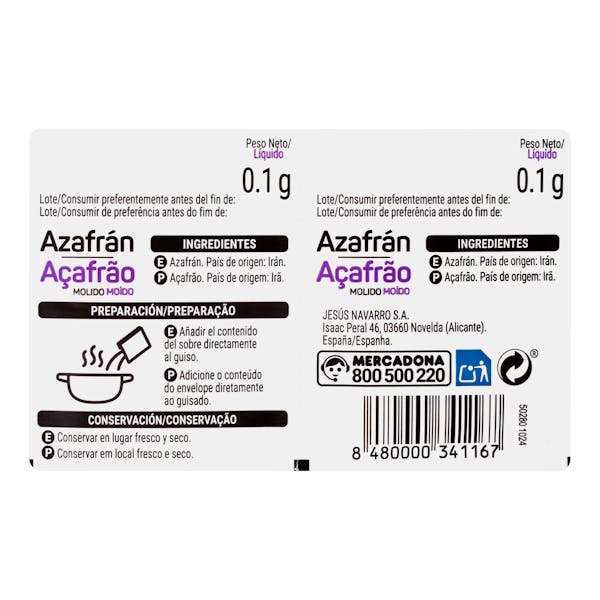 Azafrán molido Hacendado