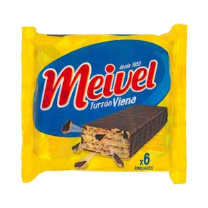 Barritas de barquillo Meivel rellenas de turrón Viena, cacahuete y sabor a limón