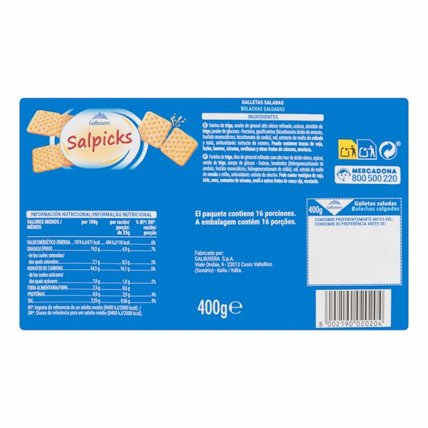 Galletas saladas salpicks Galbusera