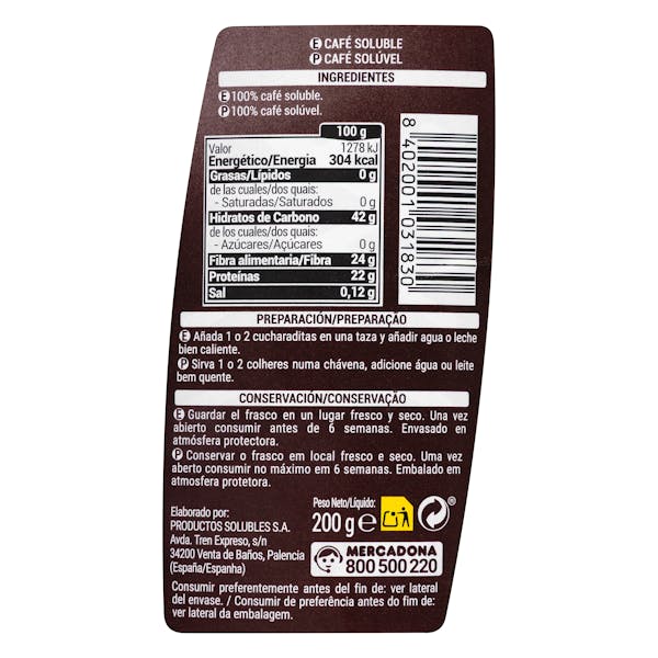Café soluble Classic Hacendado