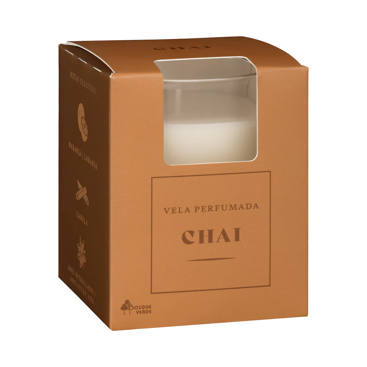 Vela perfumada Chai Bosque Verde – Mercadona – صورة إعلانية للمنتج
