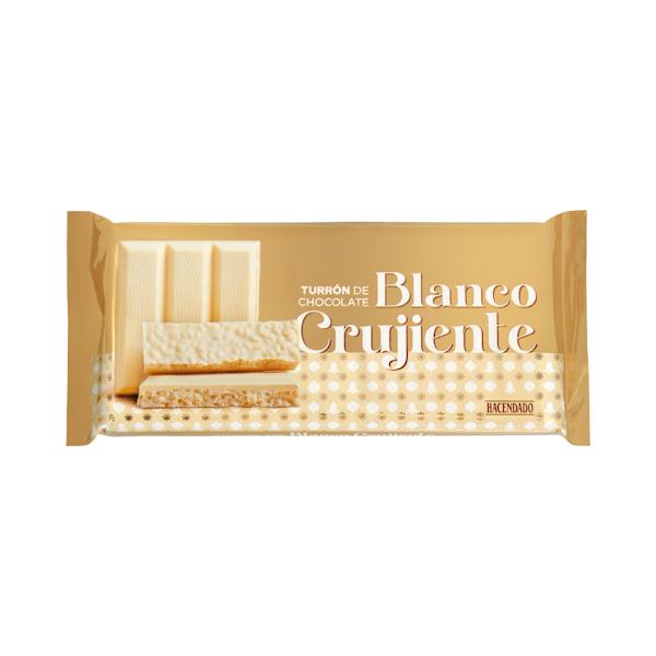 Imagen de Turrón de chocolate blanco crujiente Hacendado