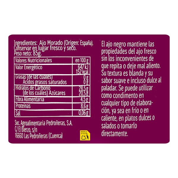 Ajo negro dientes pelados