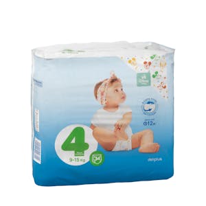 Pañales bebé talla 4 de 9-15 kg Deliplus