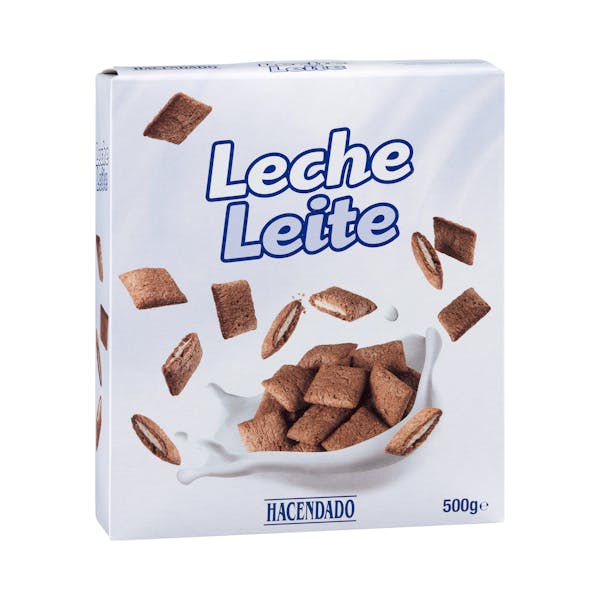 Cereales rellenos de leche Hacendado
