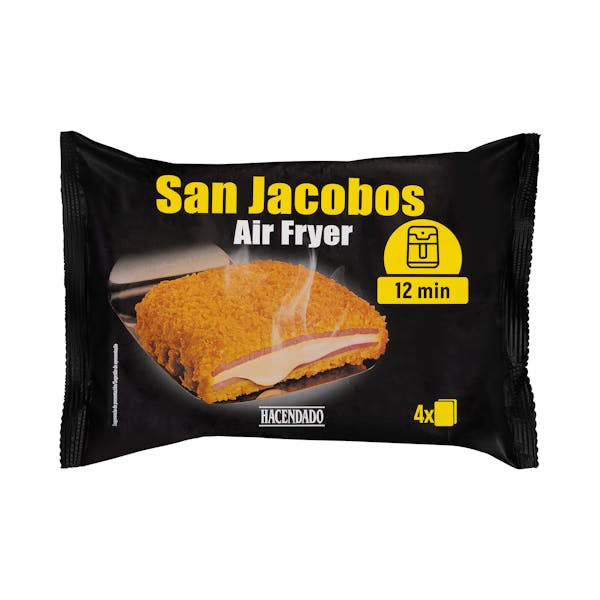 Imagen de San Jacobos empanados de york y queso Hacendado ultracongelados