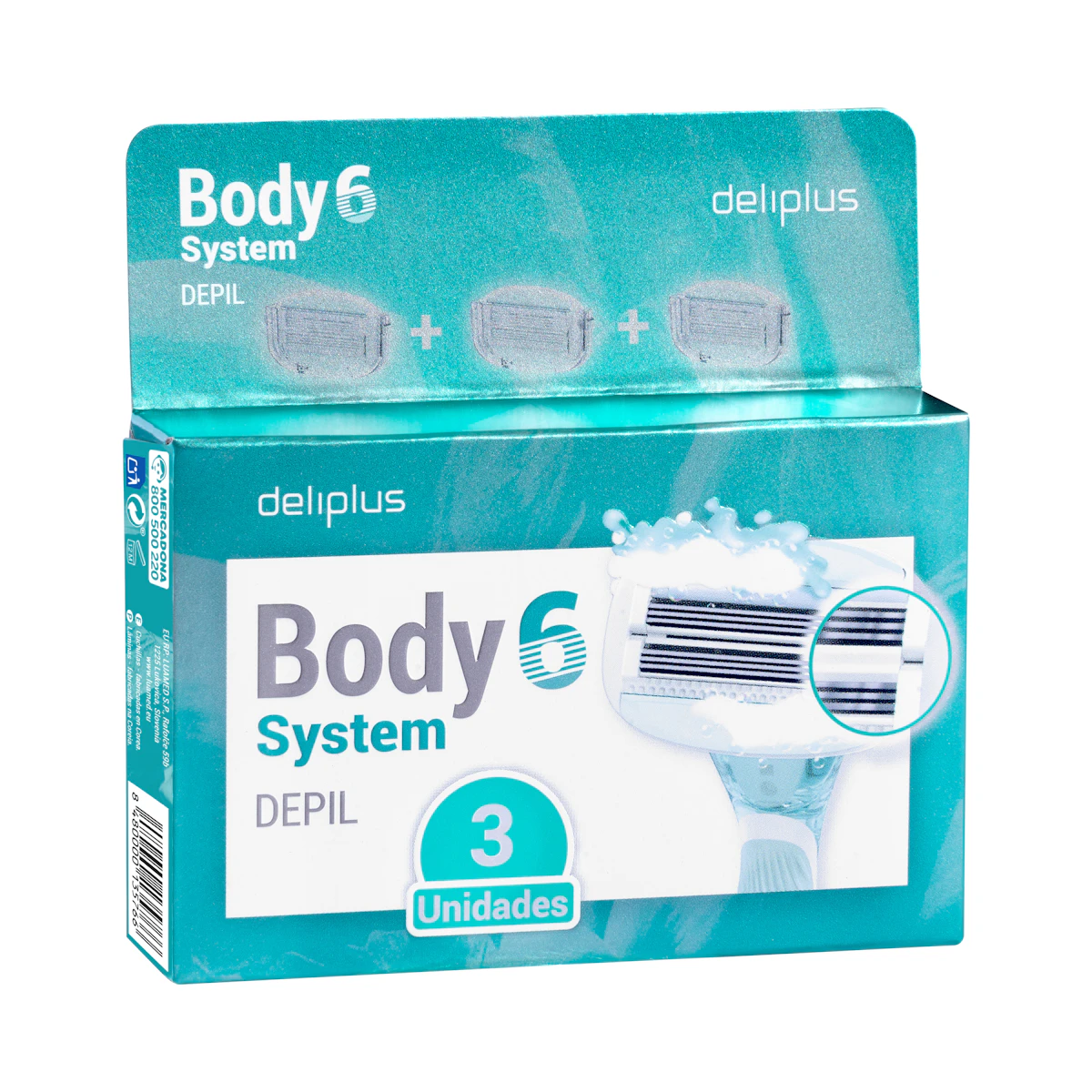 Recambios maquinilla depilación Deliplus Body System 6 hojas – Mercadona – صورة إعلانية للمنتج