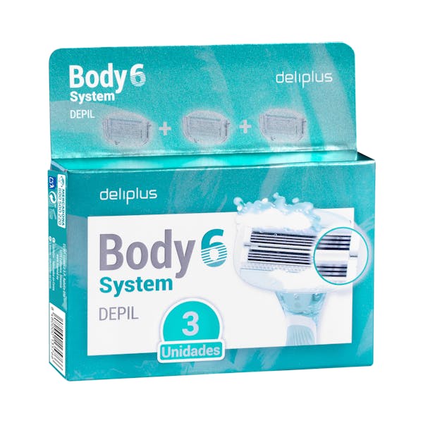 Imagen de Recambios maquinilla depilación Deliplus Body System 6 hojas
