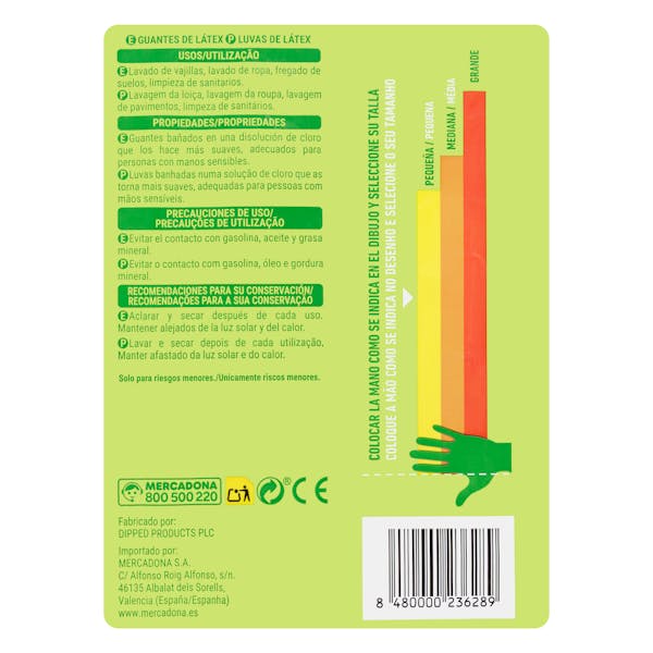 Guantes de látex Bosque Verde talla pequeña