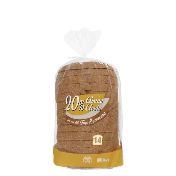 Pan de molde integral con 20% avena 5% trigo sarraceno Hacendado