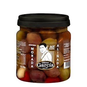 Aceitunas moradas rajadas aliñadas Olives García