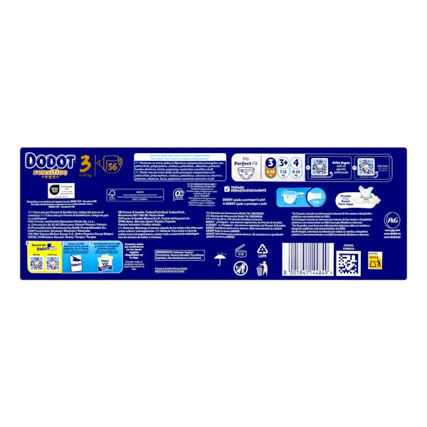 Pañales bebé talla 3 Dodot Sensitive de 6-10 kg
