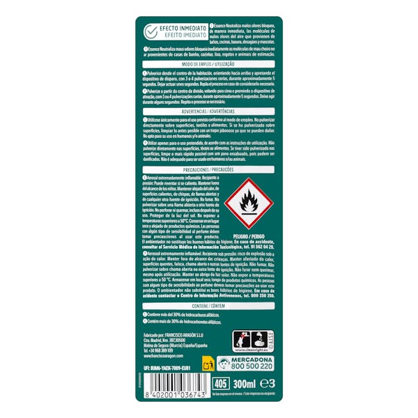 Ambientador spray Essence Bosque Verde