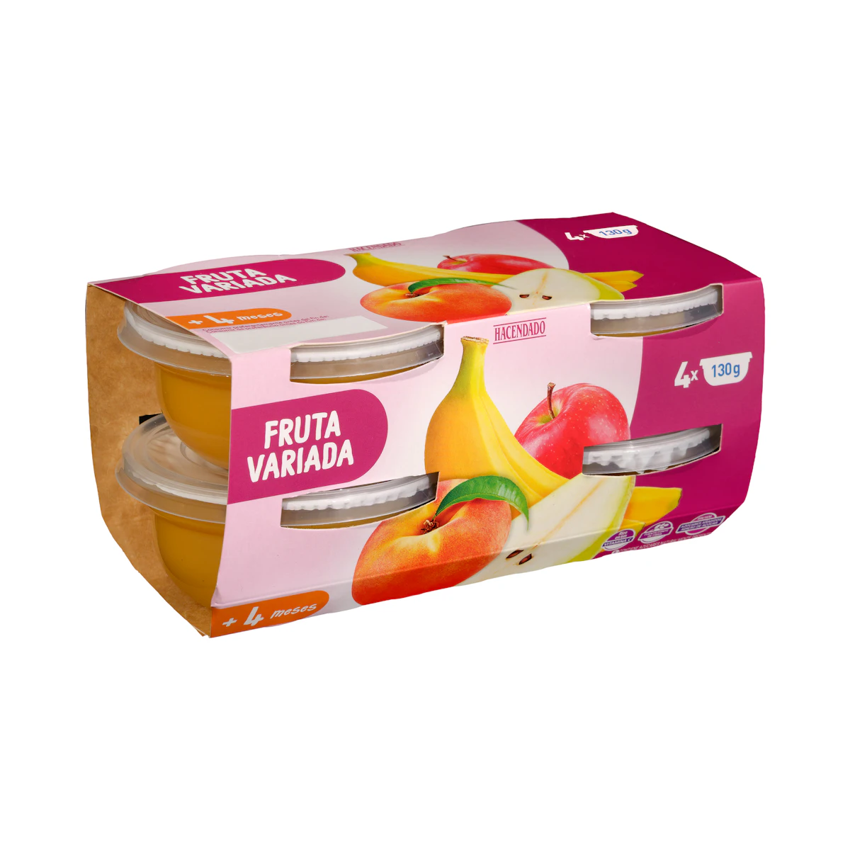 Papilla fruta variada Hacendado +4 meses – Mercadona – صورة إعلانية للمنتج