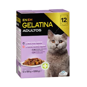 Bocaditos en gelatina gato adulto Delikuit