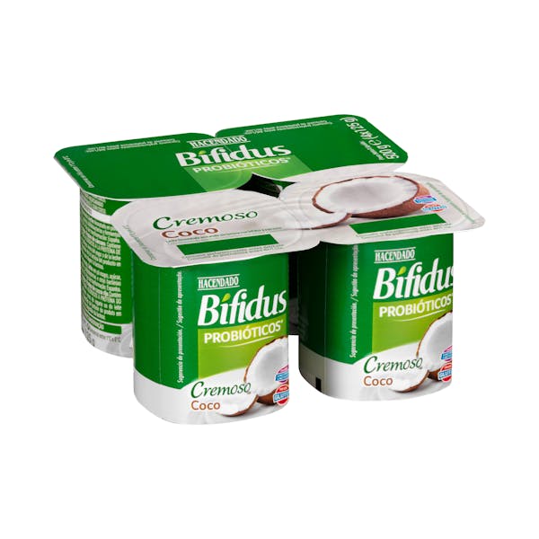 Bífidus cremoso probiótico con coco Hacendado